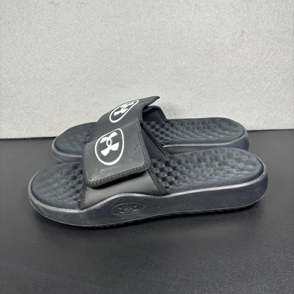Under Armour Ignite Pro 8 Black Memory Foam Slides Mens Size 11 Slip On Shoes